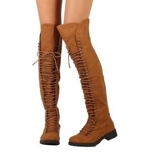 NWOT Thigh High Lace up Combat Boots!
